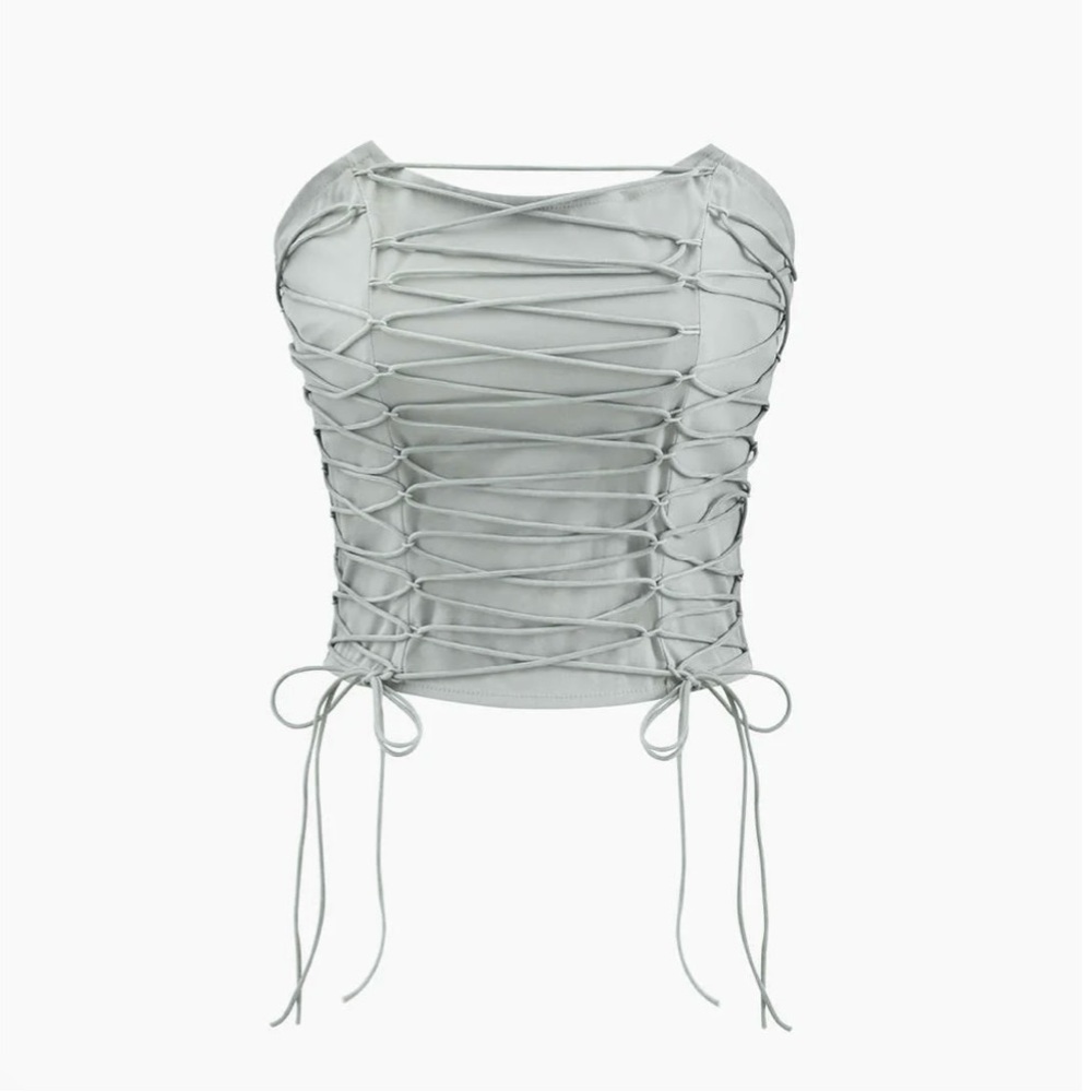 MICAS Lace Up Strapless Tube Top.. size XL
